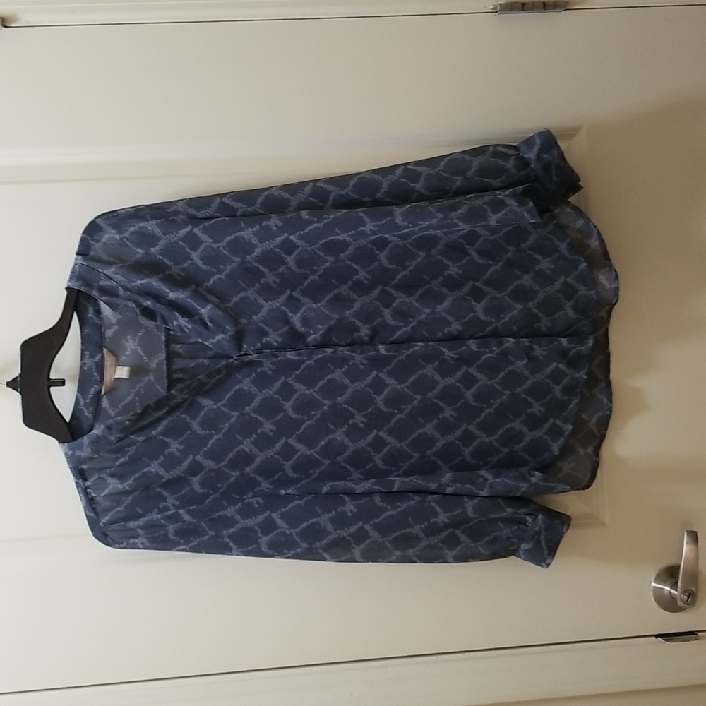 Banana Republic Blue Long-Sleeve Blouse